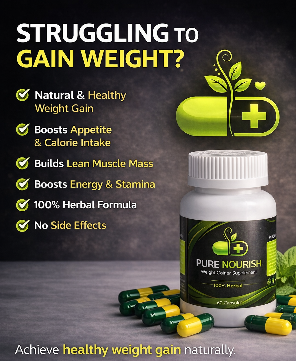 Pure Nourish - Premium Herbal Weight Gainer